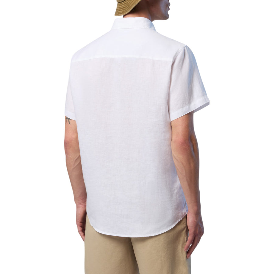 Camicia uomo di lino a maniche corte