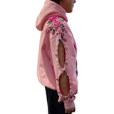 Felpa donna con cut out e ricami