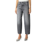 Jeans donna balloon in denim grigio