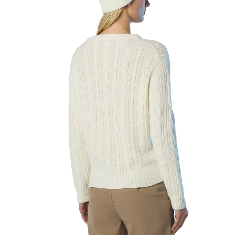 Maglione donna girocollo a trecce