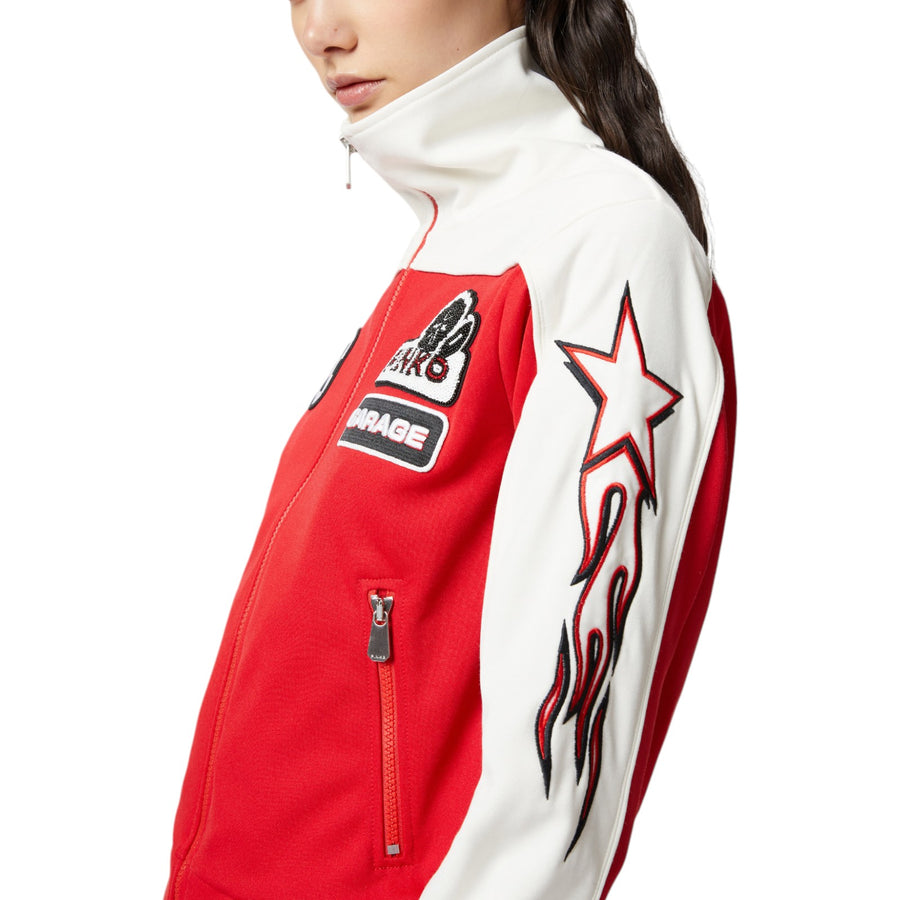 Felpa donna cropped PINKO Garage con zip