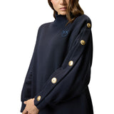 Maxi maglia donna in felpa con bottoni