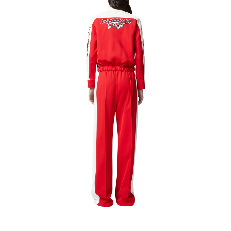 Felpa donna cropped PINKO Garage con zip