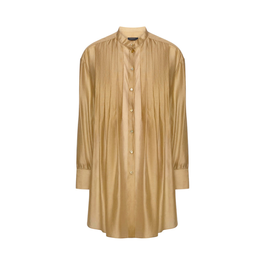 Camicia donna lunga con pieghe
