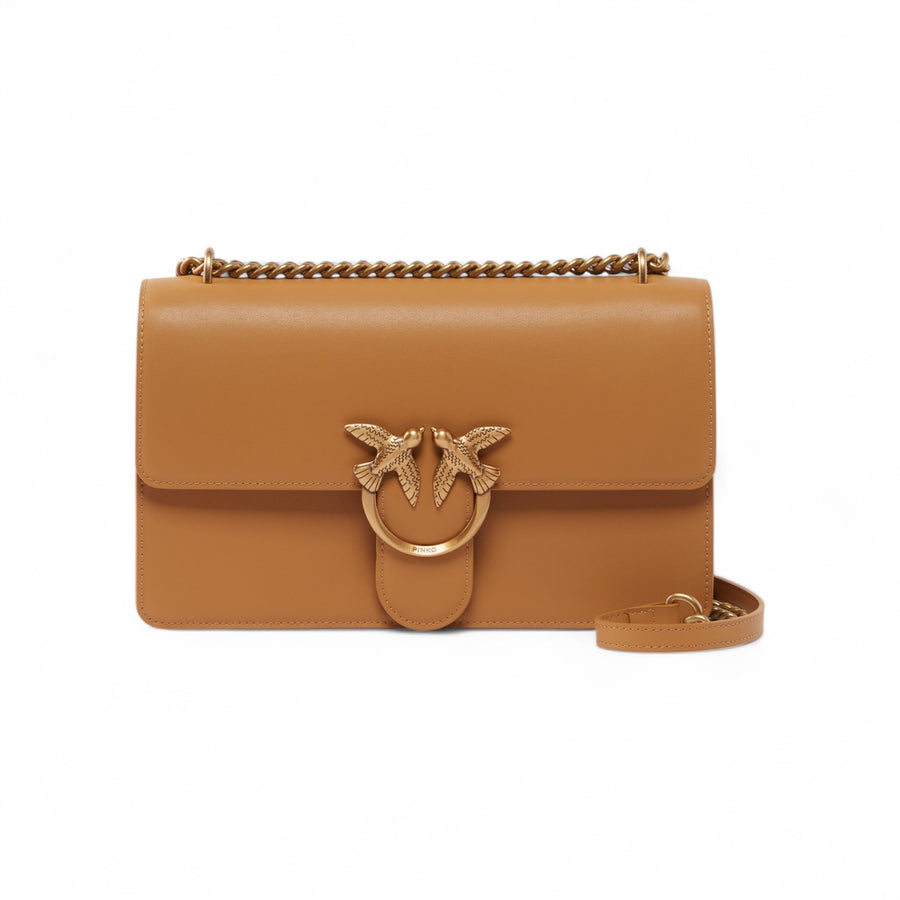 Borsa Love Bag in pelle liscia con tracolla a catena