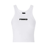 Canotta donna cropped con logo PINKO