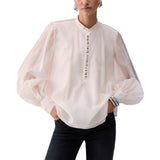 Blusa donna con ricami gioiello