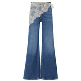 Jeans donna flare con bandana