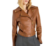 Giacca donna biker in pelle
