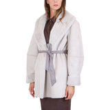 Cappotto donna corto reversibile in montone sintetico