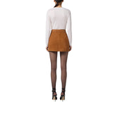 Maglia donna in lana con micro-logo jacquard