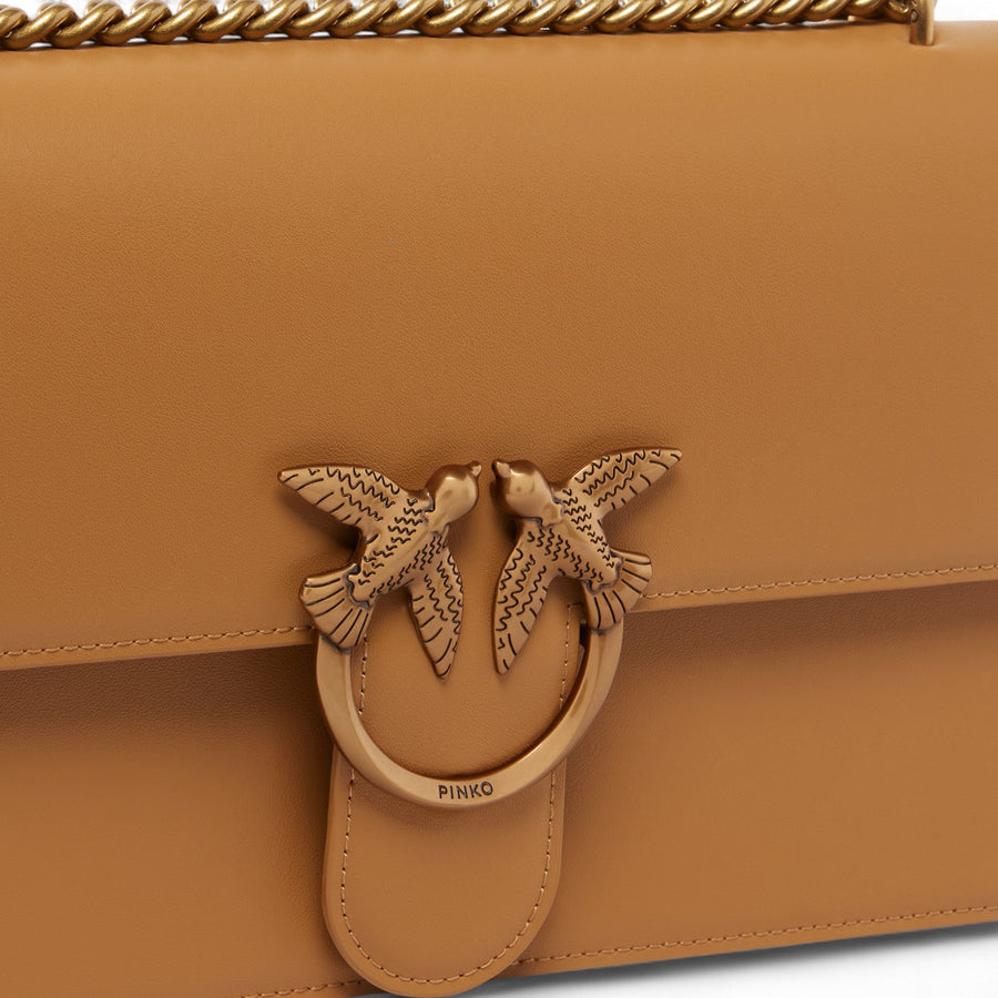 Borsa Love Bag in pelle liscia con tracolla a catena