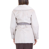 Cappotto donna corto reversibile in montone sintetico