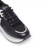 Sneakers donna platform in mesh con paillettes