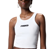 Canotta donna cropped con logo PINKO