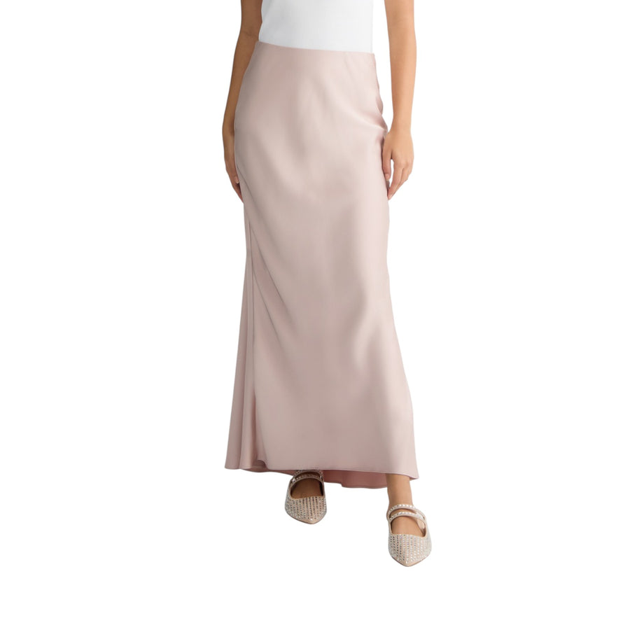 Gonna donna lunga rosa in raso