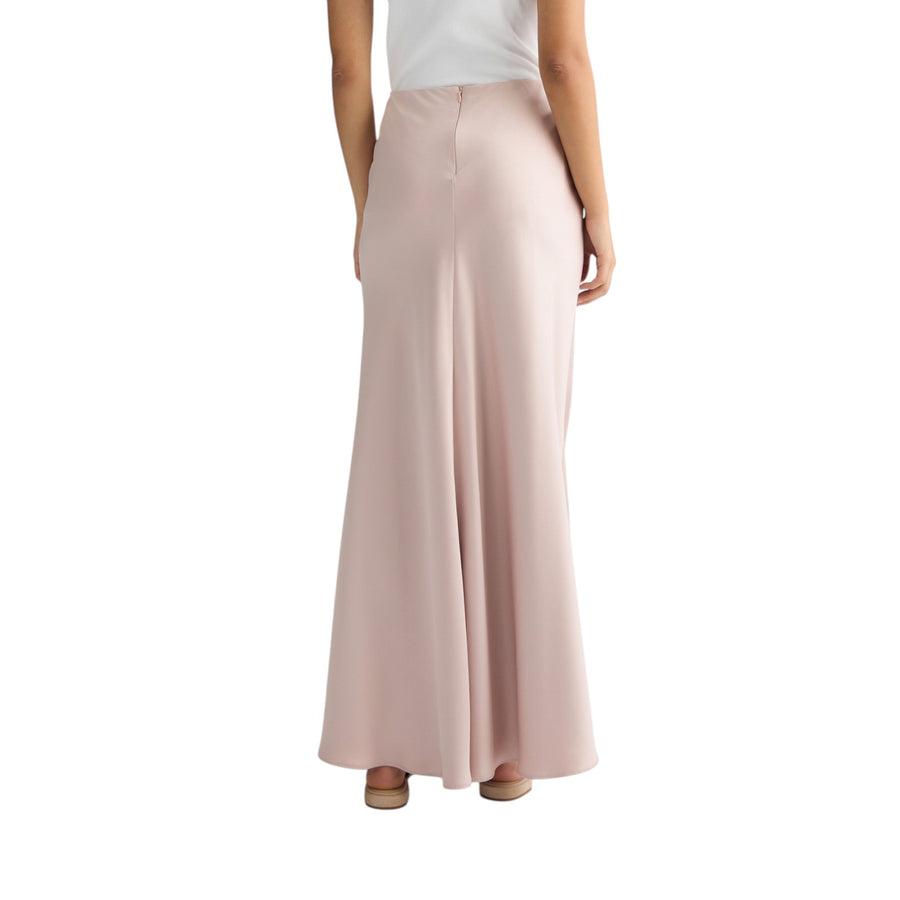 Gonna donna lunga rosa in raso
