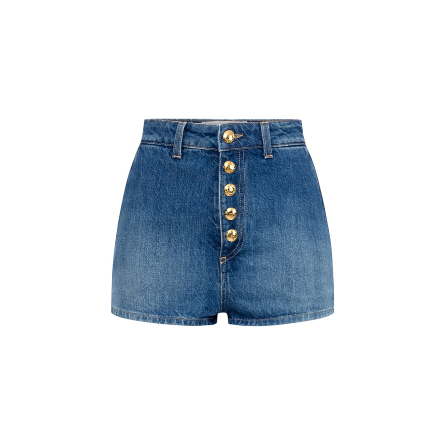 Shorts donna in denim con bottoni a vista