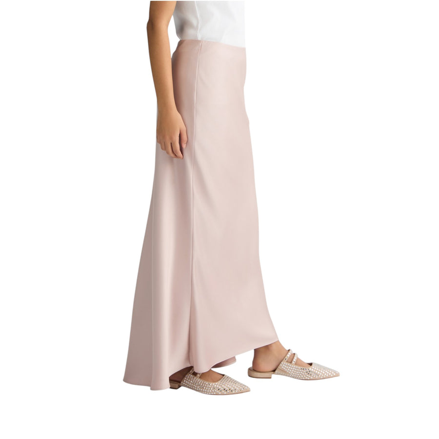 Gonna donna lunga rosa in raso