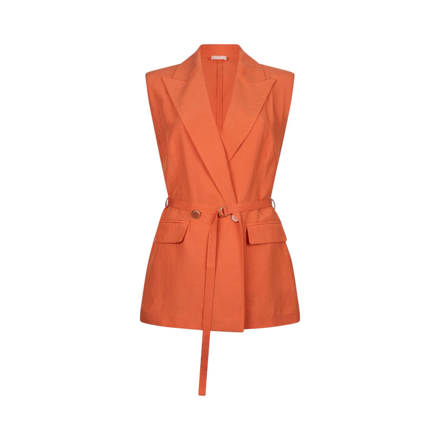Gilet donna in misto lino