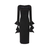 Abito donna aderente con volant