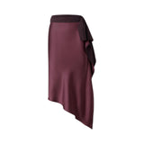 Gonna donna longuette asimmetrica in satin