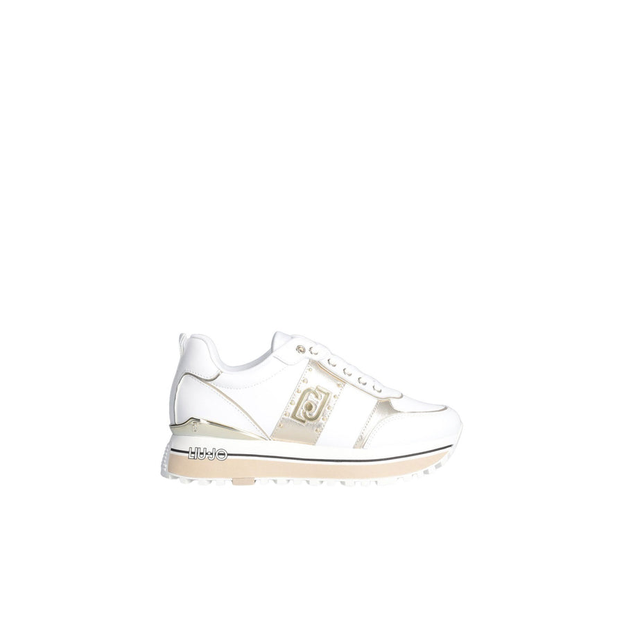 Sneakers donna bianche platform in pelle