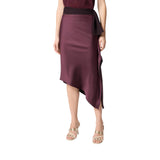 Gonna donna longuette asimmetrica in satin