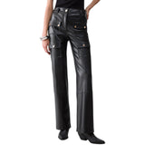 Pantaloni donna in tessuto spalmato