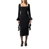 Abito donna aderente con volant