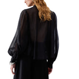 Blusa donna con ricami gioiello