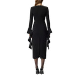 Abito donna aderente con volant