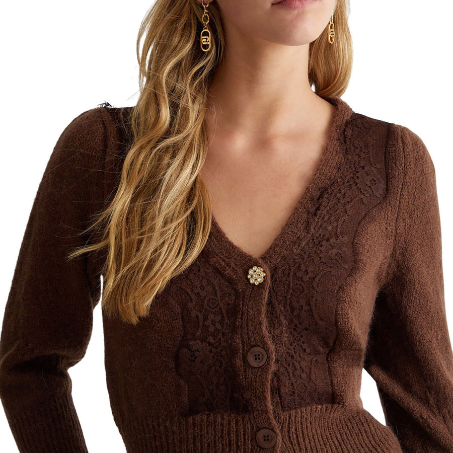 Cardigan donna con pizzo