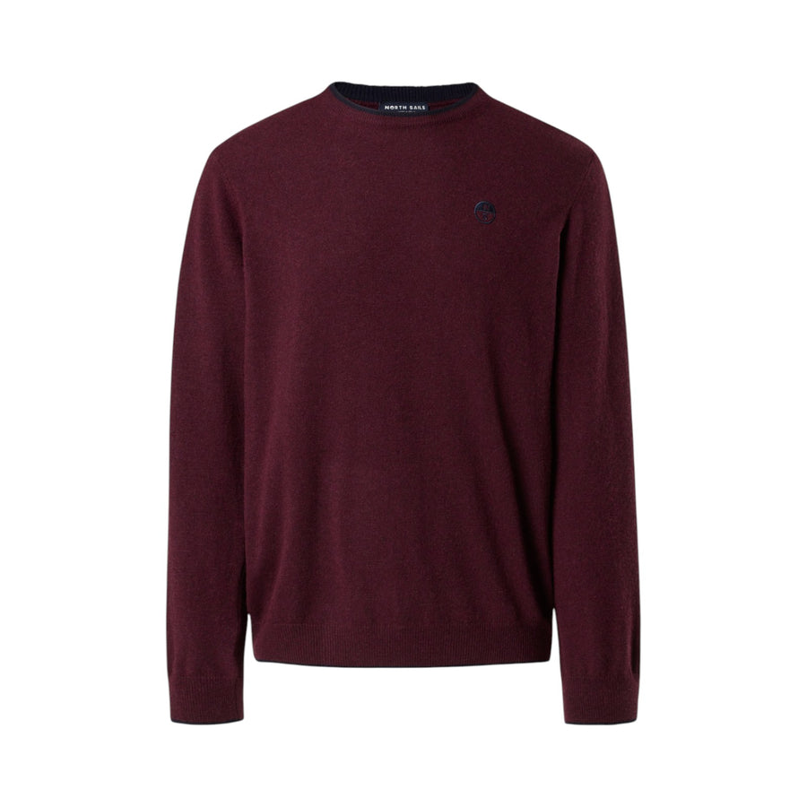 Maglione uomo girocollo con logo ricamato