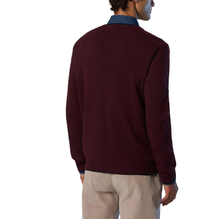 Maglione uomo girocollo con logo ricamato