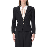 Giacca donna in gabardina con collo gioiello