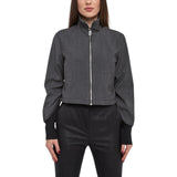 Giacca donna cropped aderente con coulisse