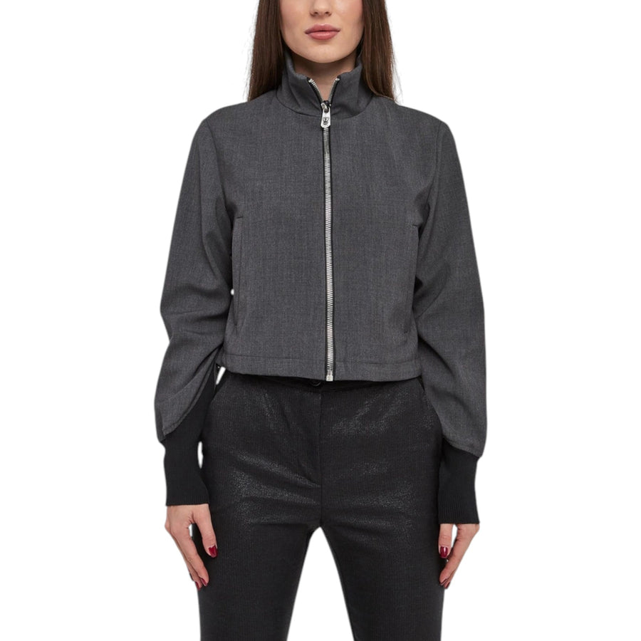 Giacca donna cropped aderente con coulisse