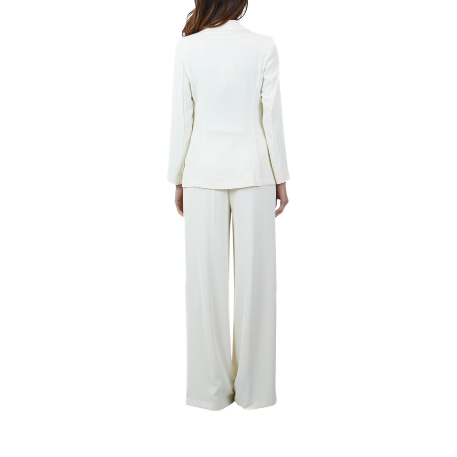 Tailleur donna pantalone fluido e giacca slim-fit