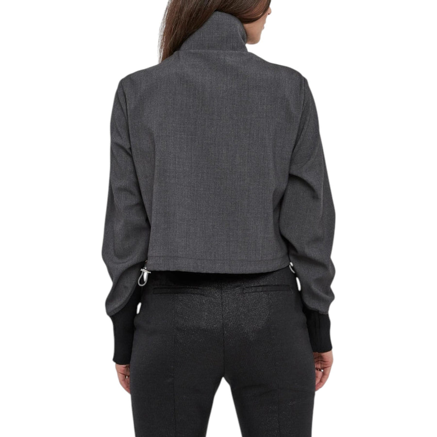 Giacca donna cropped aderente con coulisse