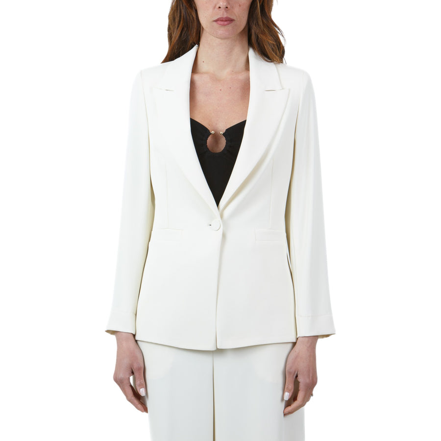 Tailleur donna pantalone fluido e giacca slim-fit