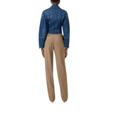 Giubbotto donna in denim con lacci criss-cross