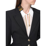 Giacca donna in gabardina con collo gioiello