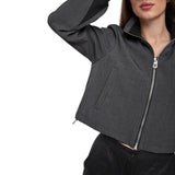 Giacca donna cropped aderente con coulisse