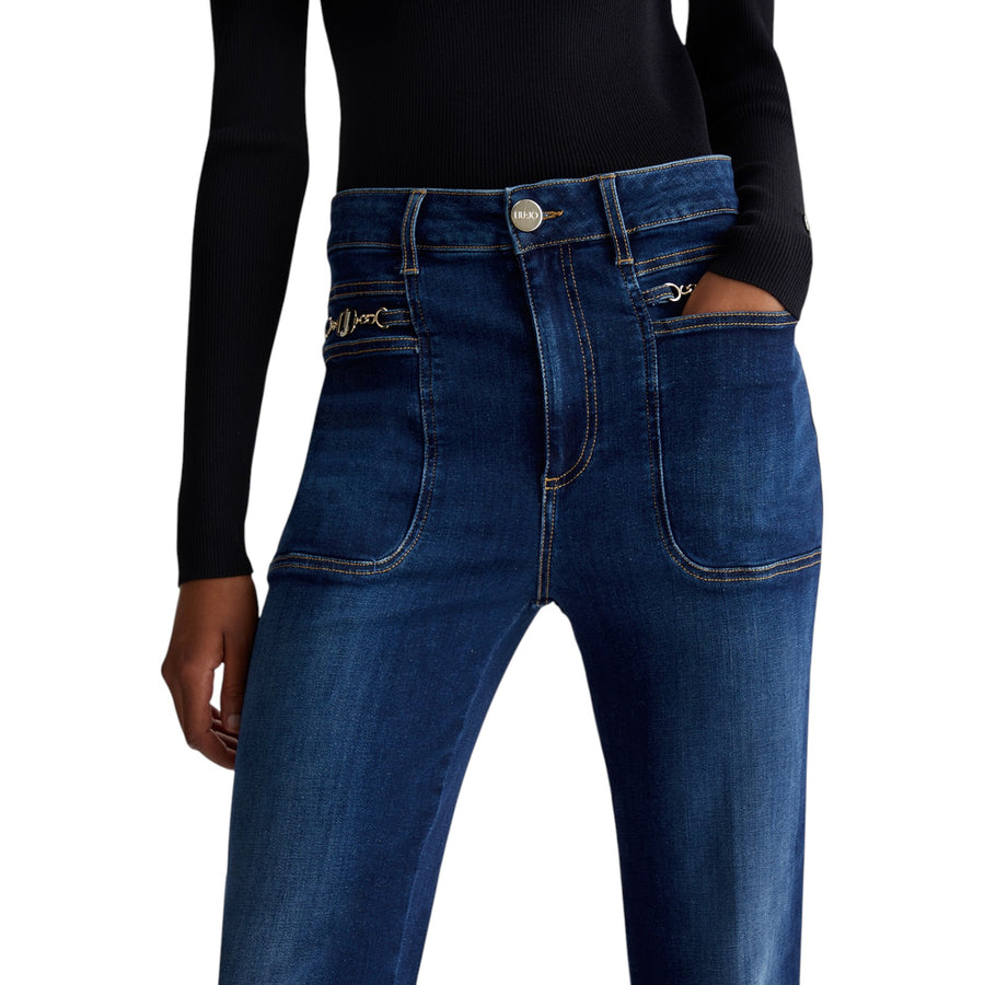 Jeans donna flare in cotone stretch