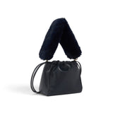 Borsa donna secchiello a spalla in nappa con doppia tracolla