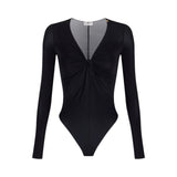 Body donna in jersey crêpe con drappeggio
