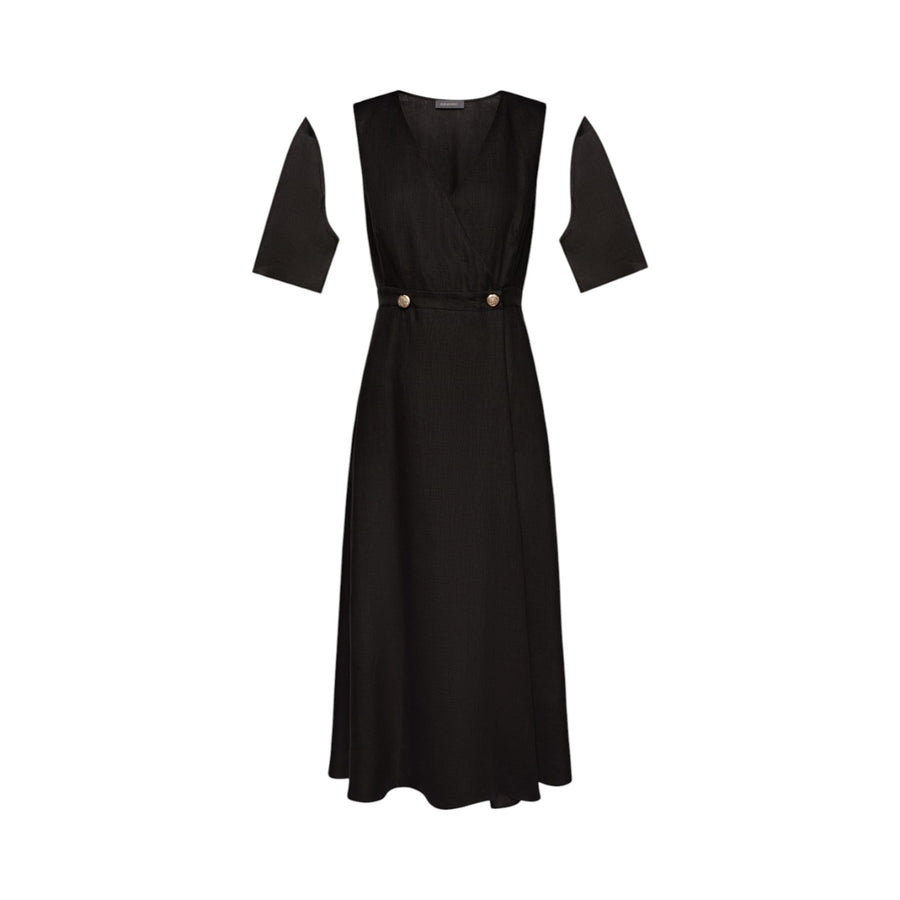Wrap donna dress in lino
