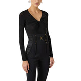Body donna in jersey crêpe con drappeggio