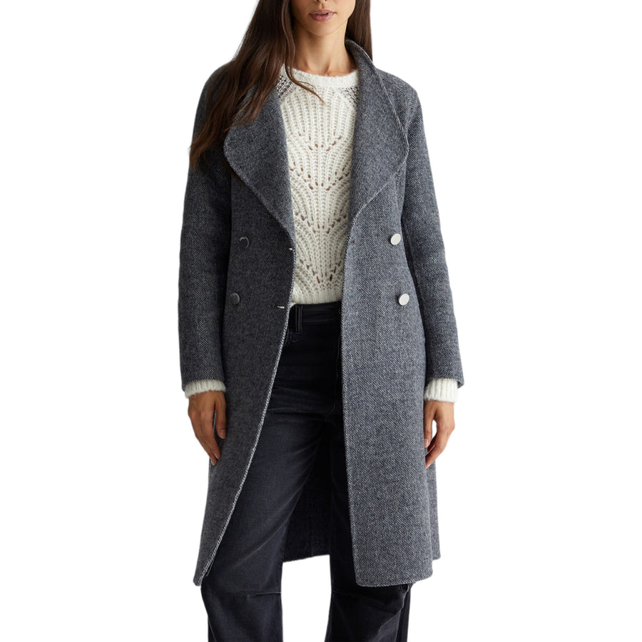 Cappotto donna doppiopetto in misto lana